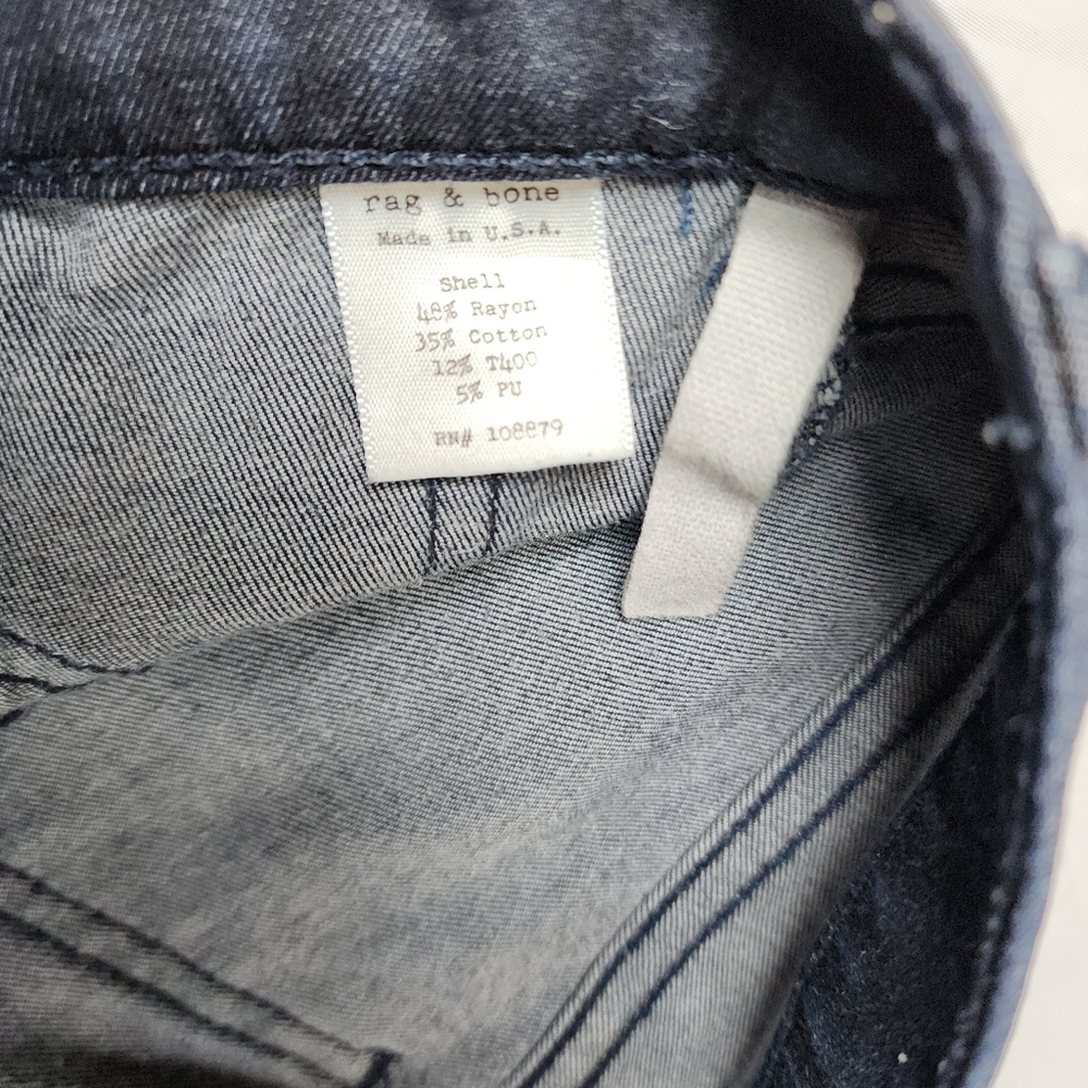 rag & bone/JEAN Stretch Legging Skinny Jeans Dark Wash Size 25 - Picture 11 of 12